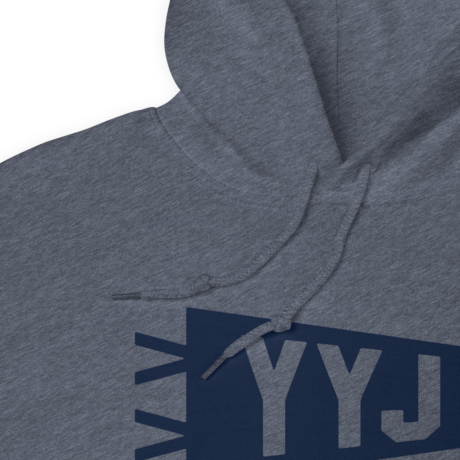 Airport Code Unisex Hoodie - Navy Blue Graphic • YYJ Victoria • YHM Designs - Image 06