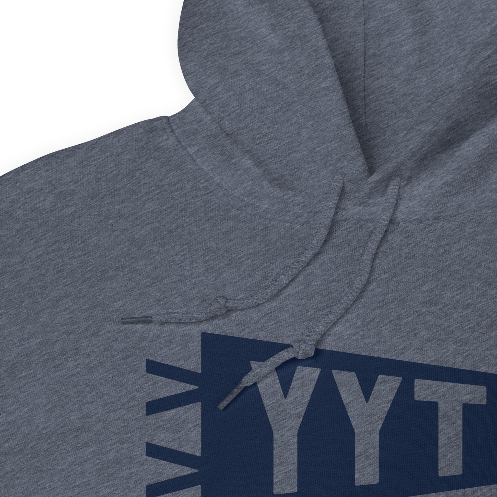 Airport Code Unisex Hoodie - Navy Blue Graphic • YYT St. John's • YHM Designs - Image 06