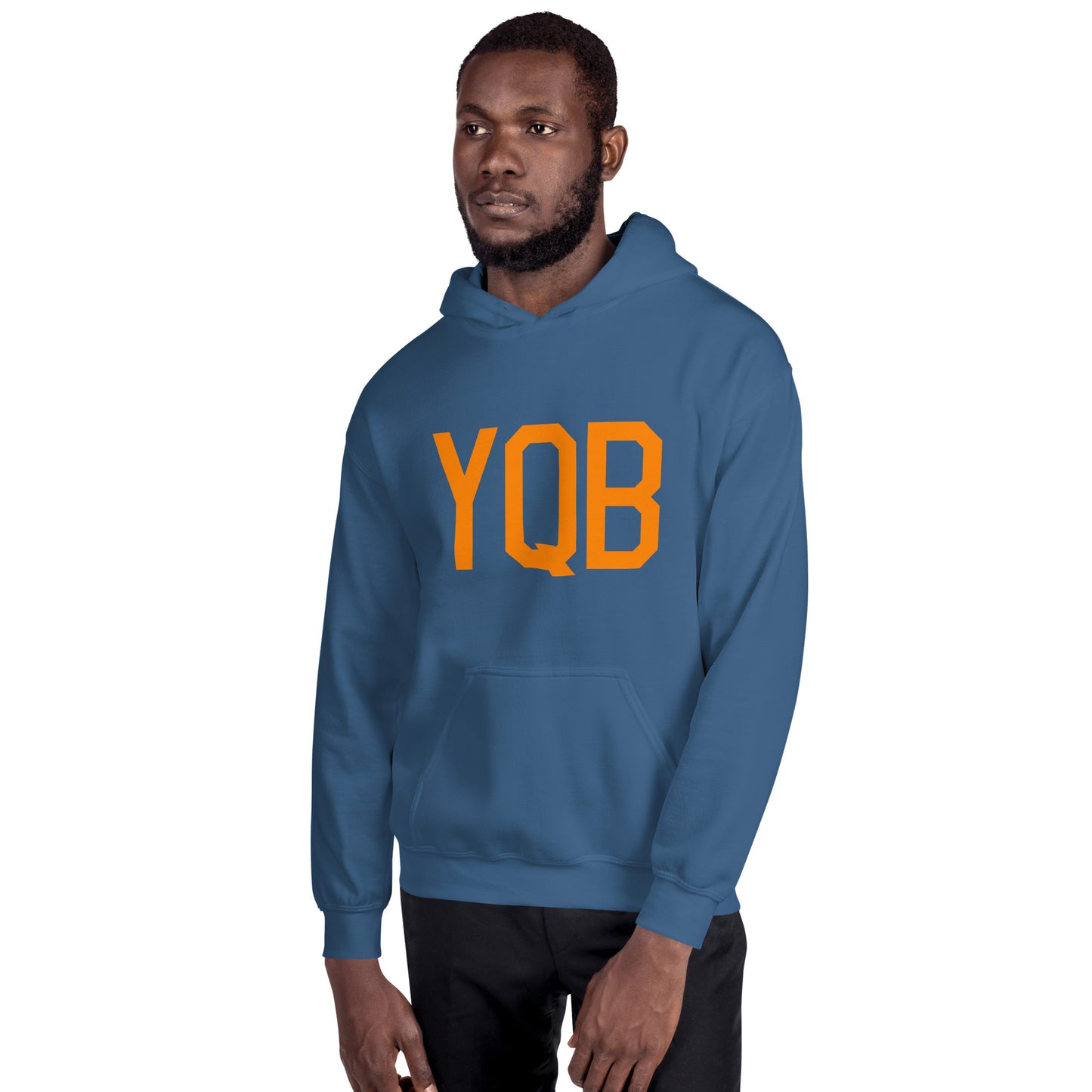 Unisex Hoodie - Orange Graphic • YQB Quebec City • YHM Designs - Image 04