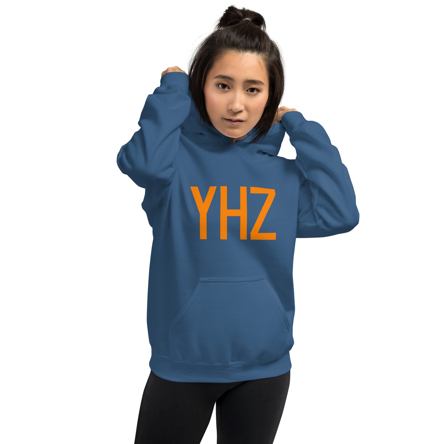 Unisex Hoodie - Orange Graphic • YHZ Halifax • YHM Designs - Image 01