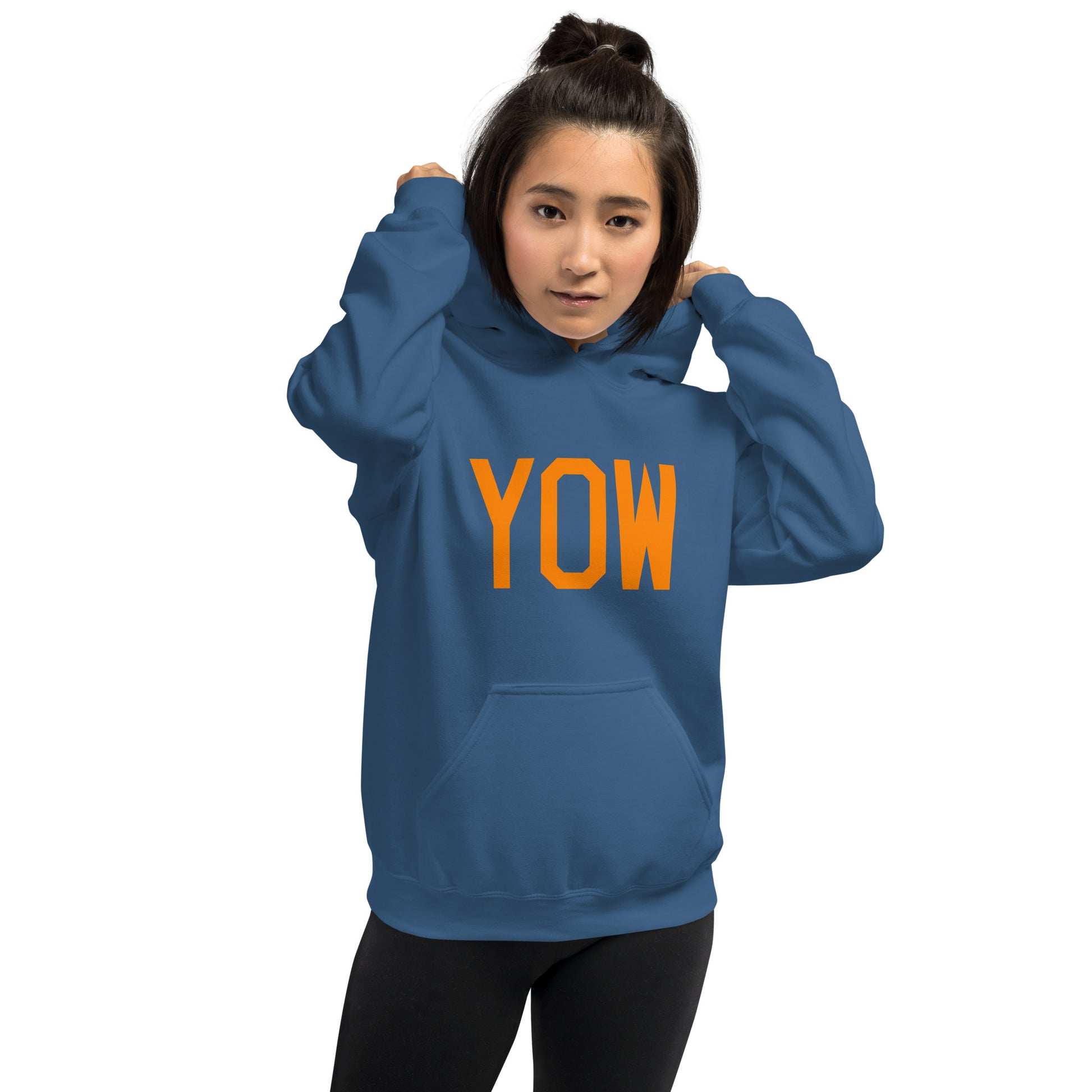 Unisex Hoodie - Orange Graphic • YOW Ottawa • YHM Designs - Image 09