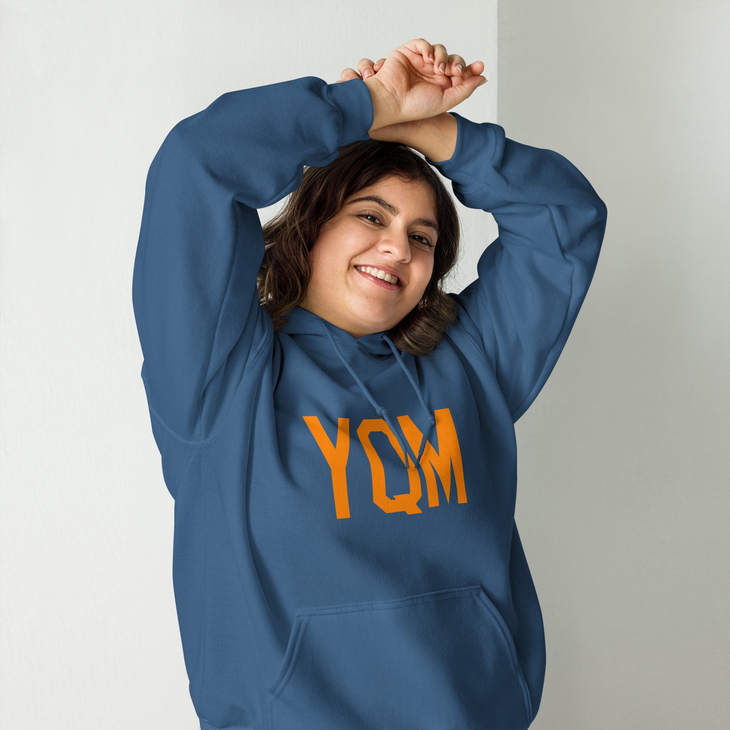 Unisex Hoodie - Orange Graphic • YQM Moncton • YHM Designs - Image 03