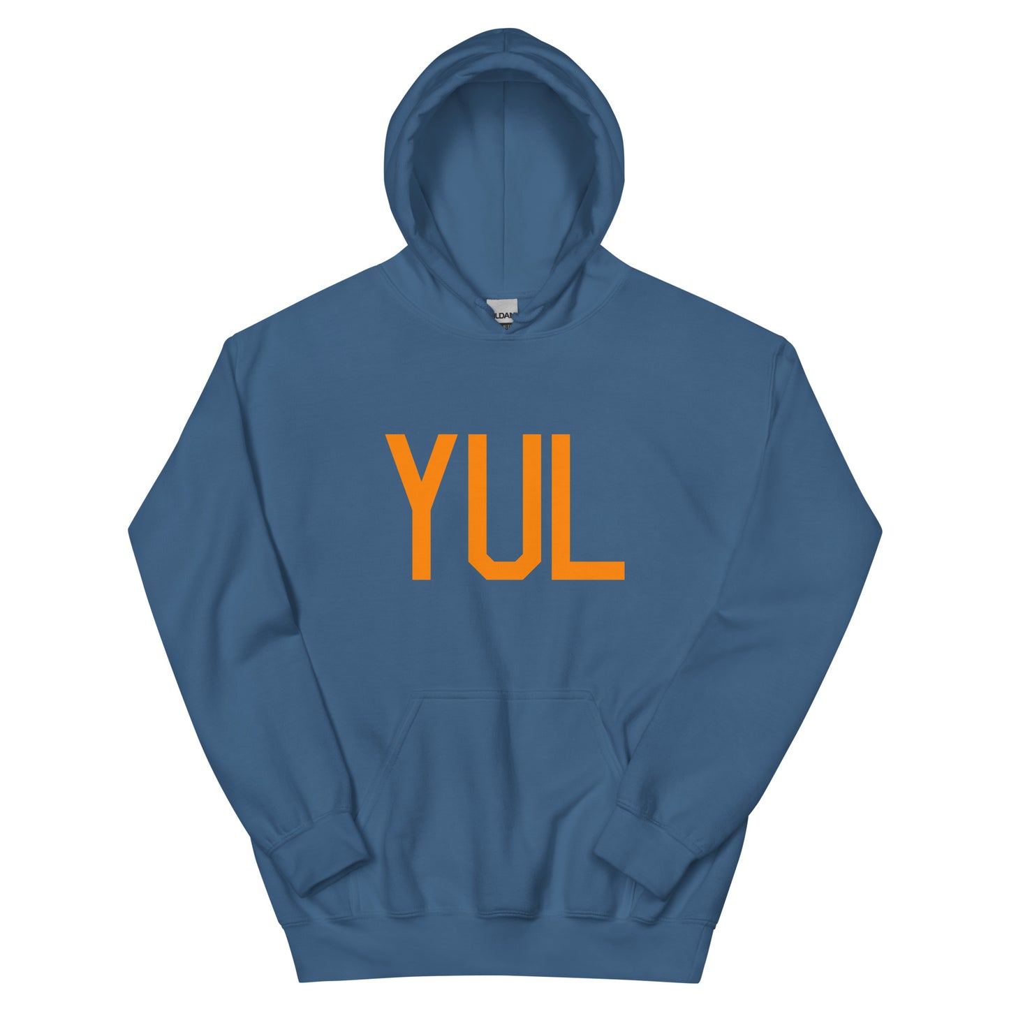 Unisex Hoodie - Orange Graphic • YUL Montreal • YHM Designs - Image 05