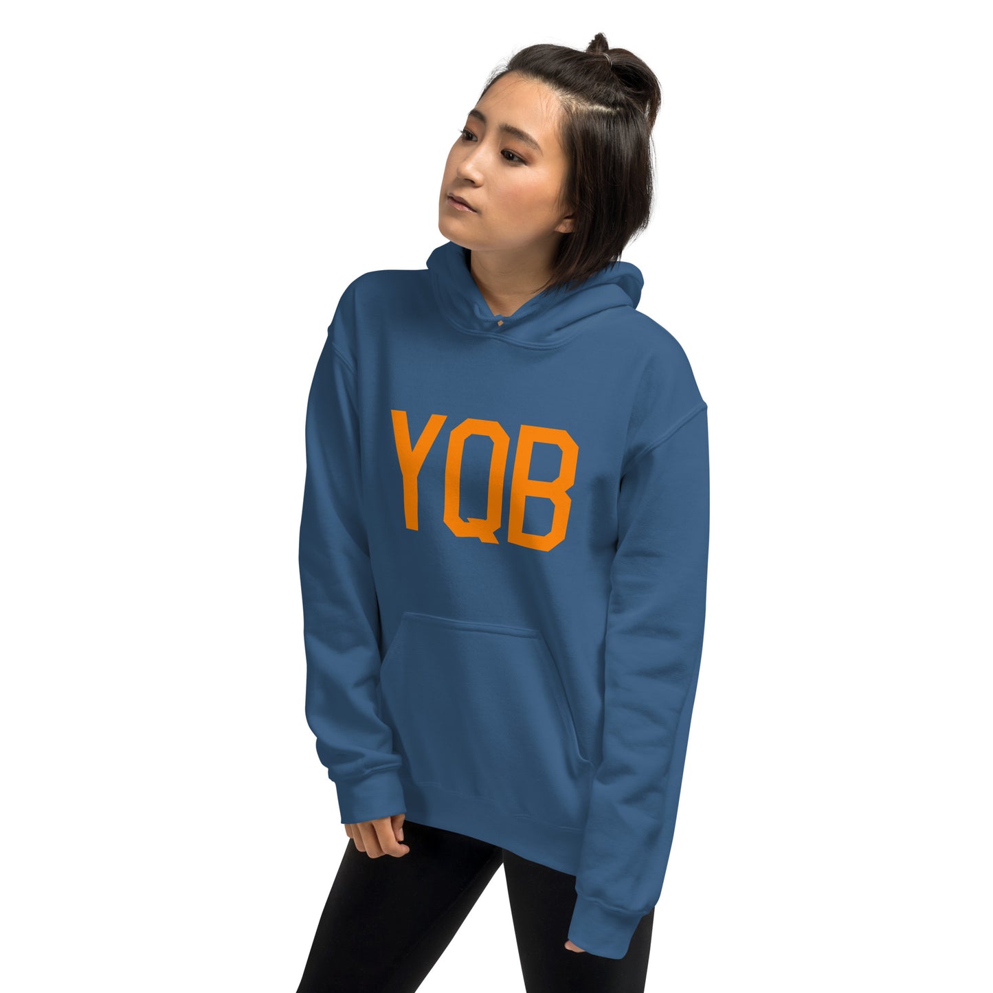 Unisex Hoodie - Orange Graphic • YQB Quebec City • YHM Designs - Image 10