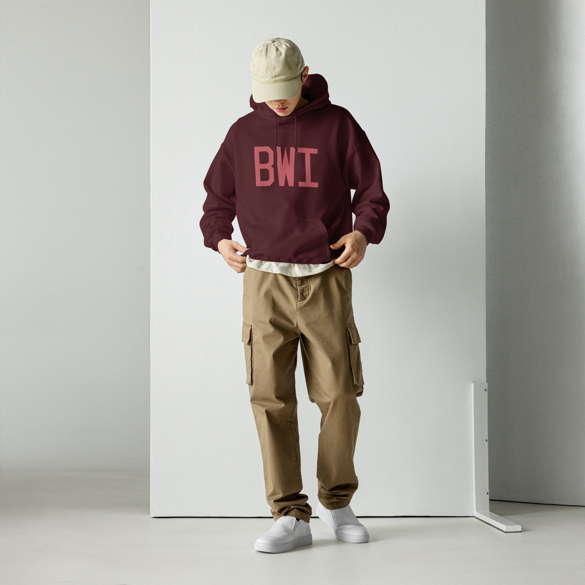 Aviation Enthusiast Hoodie - Deep Pink Graphic • BWI Baltimore • YHM Designs - Image 07