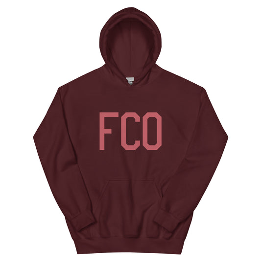 Aviation Enthusiast Hoodie - Deep Pink Graphic • FCO Rome • YHM Designs - Image 02