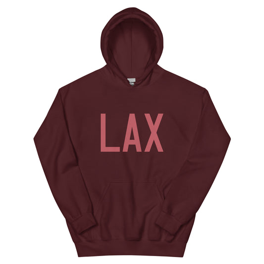 Aviation Enthusiast Hoodie - Deep Pink Graphic • LAX Los Angeles • YHM Designs - Image 02