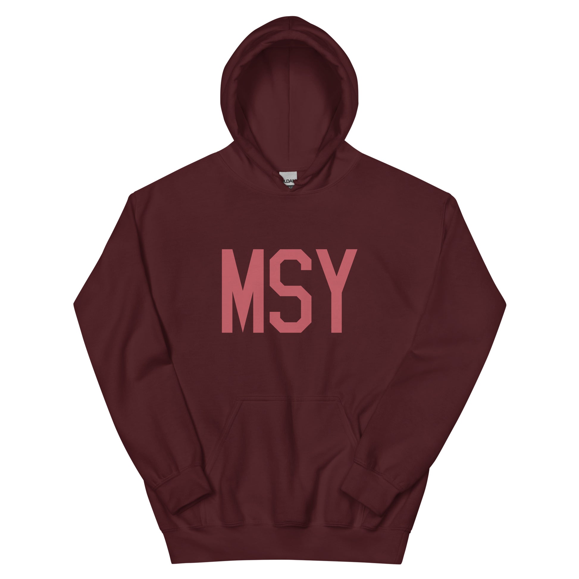 Aviation Enthusiast Hoodie - Deep Pink Graphic • MSY New Orleans • YHM Designs - Image 02