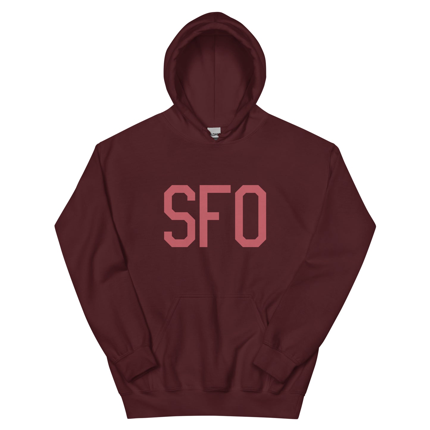 Aviation Enthusiast Hoodie - Deep Pink Graphic • SFO San Francisco • YHM Designs - Image 02