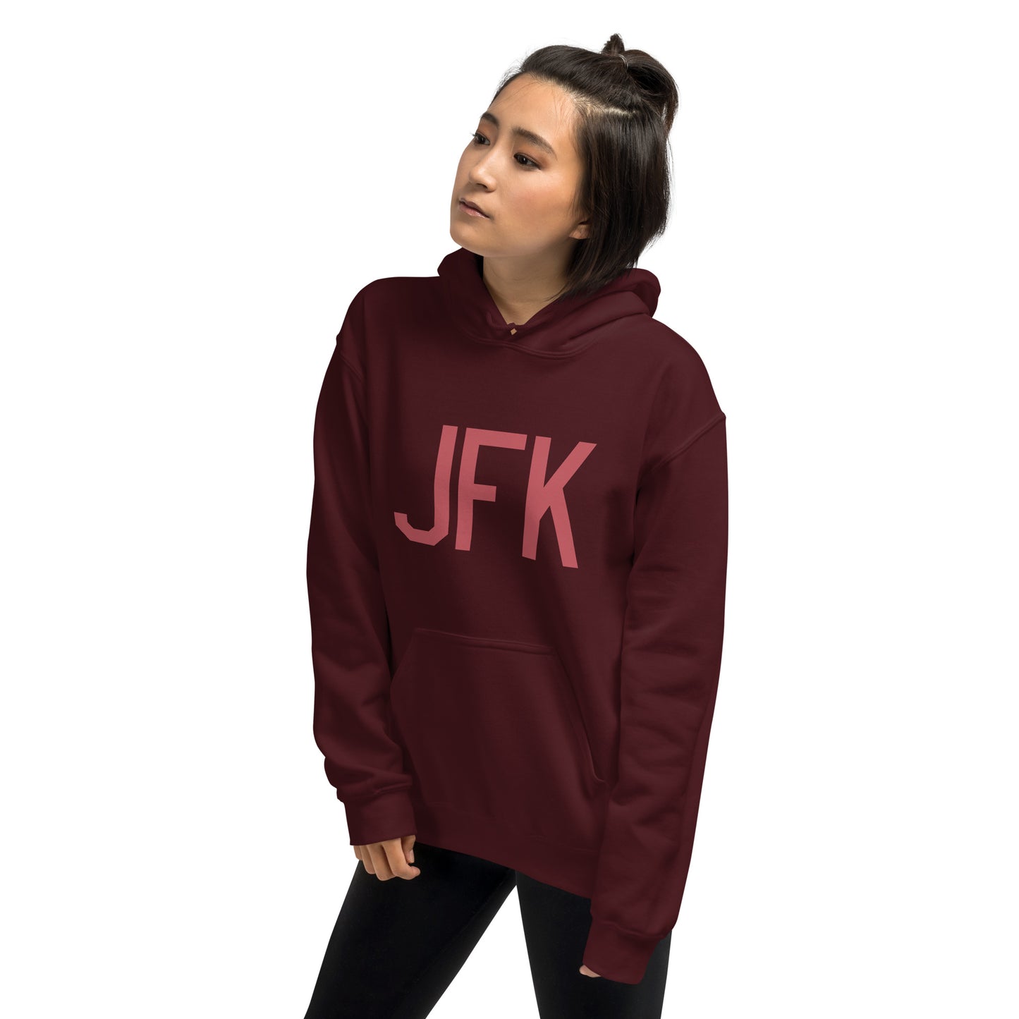 Aviation Enthusiast Hoodie - Deep Pink Graphic • JFK New York City • YHM Designs - Image 10