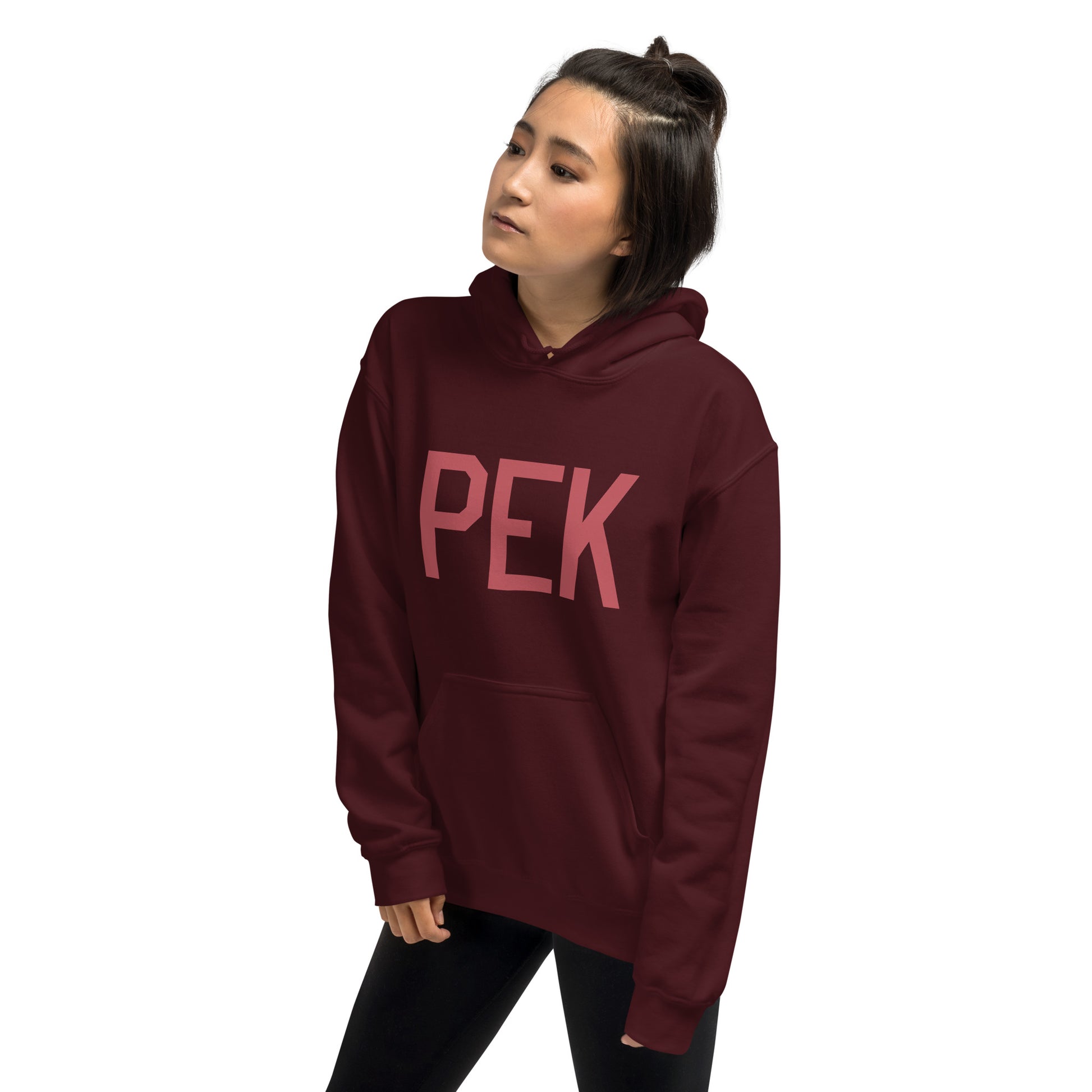 Aviation Enthusiast Hoodie - Deep Pink Graphic • PEK Beijing • YHM Designs - Image 10