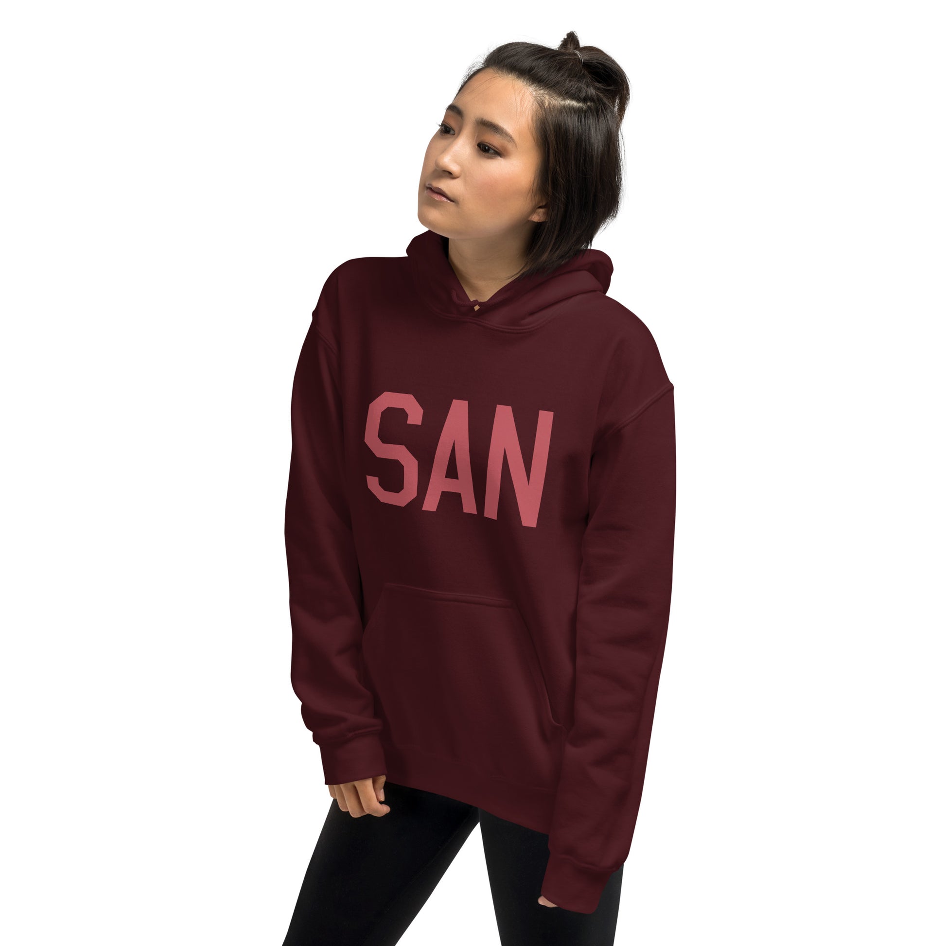 Aviation Enthusiast Hoodie - Deep Pink Graphic • SAN San Diego • YHM Designs - Image 10