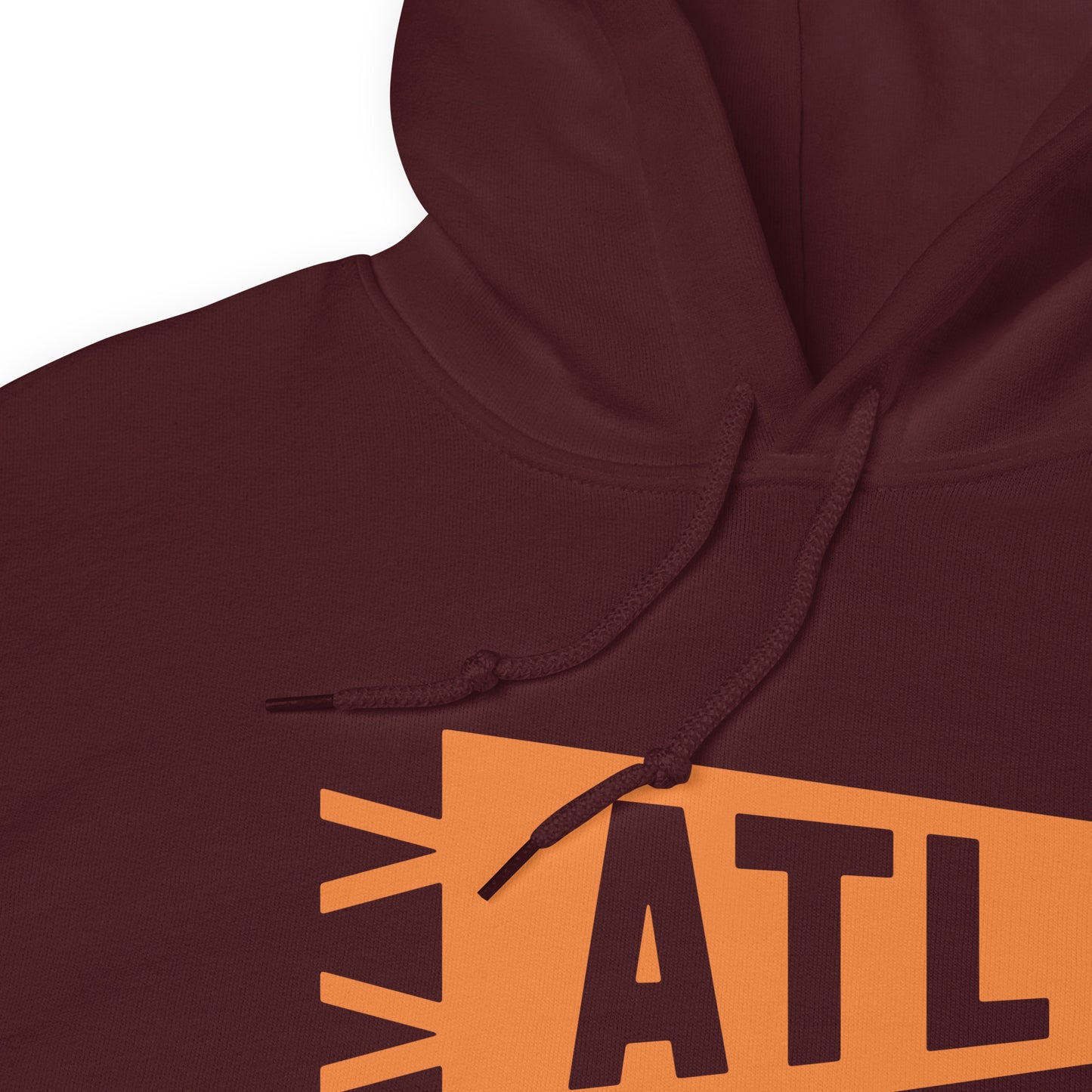 Airport Code Unisex Hoodie - Orange Graphic • ATL Atlanta • YHM Designs - Image 06