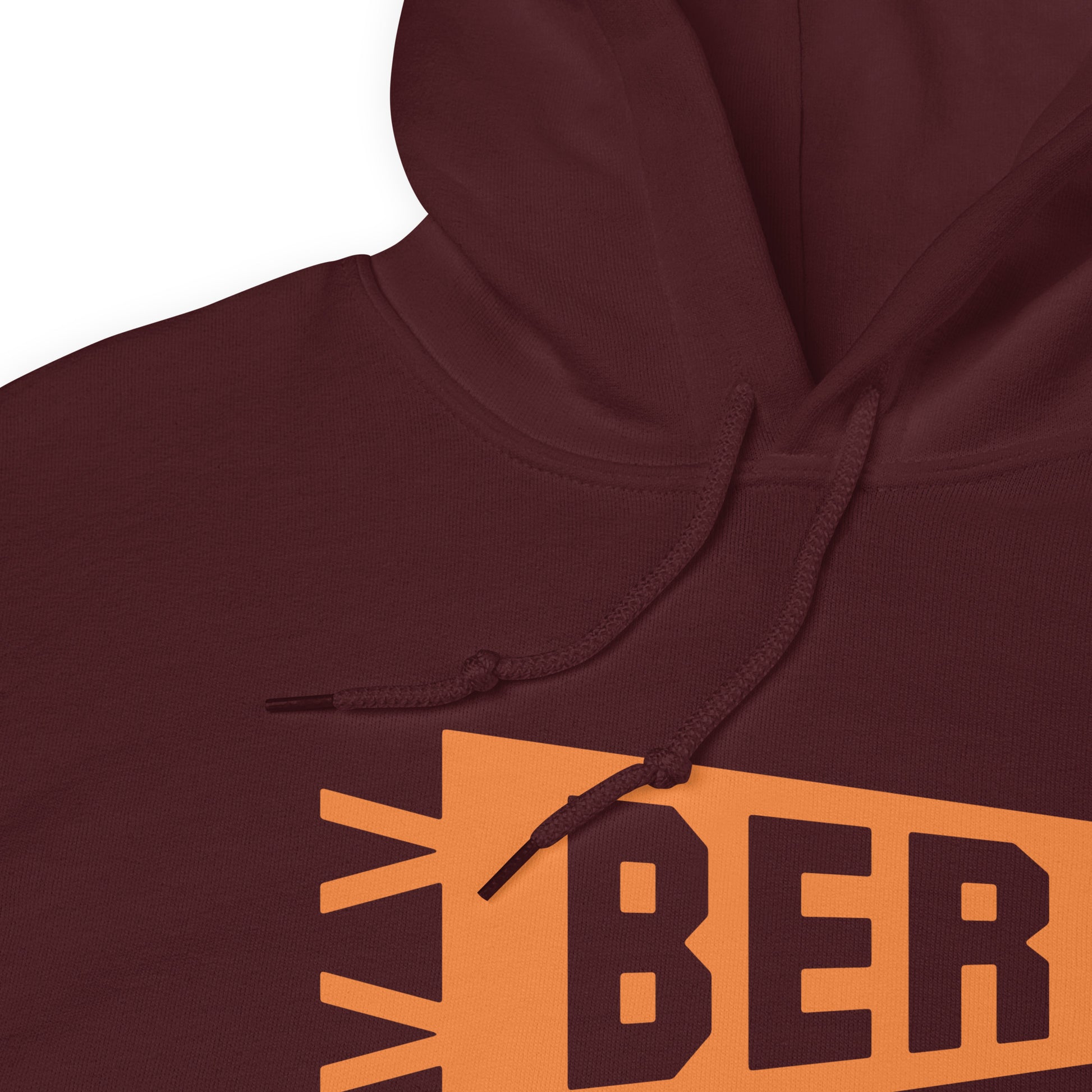Airport Code Unisex Hoodie - Orange Graphic • BER Berlin • YHM Designs - Image 06