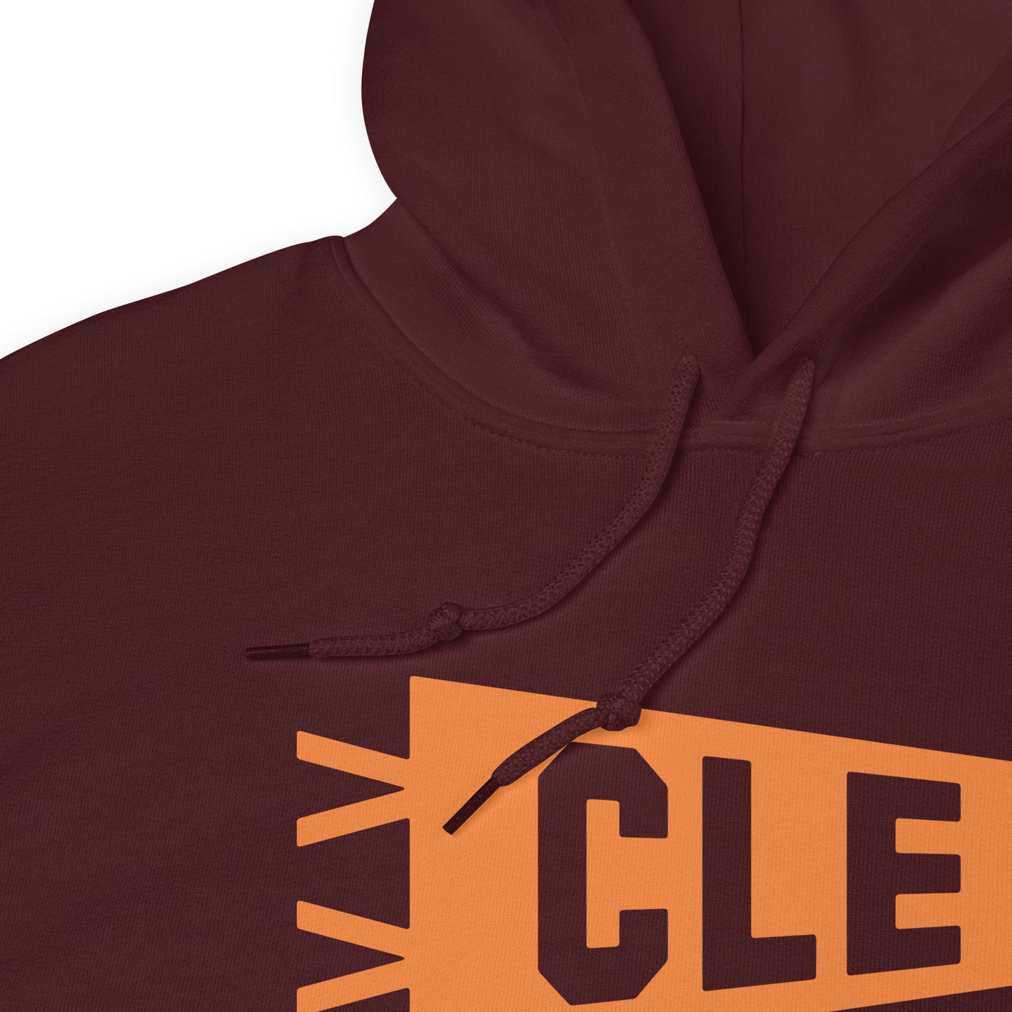 Airport Code Unisex Hoodie - Orange Graphic • CLE Cleveland • YHM Designs - Image 06