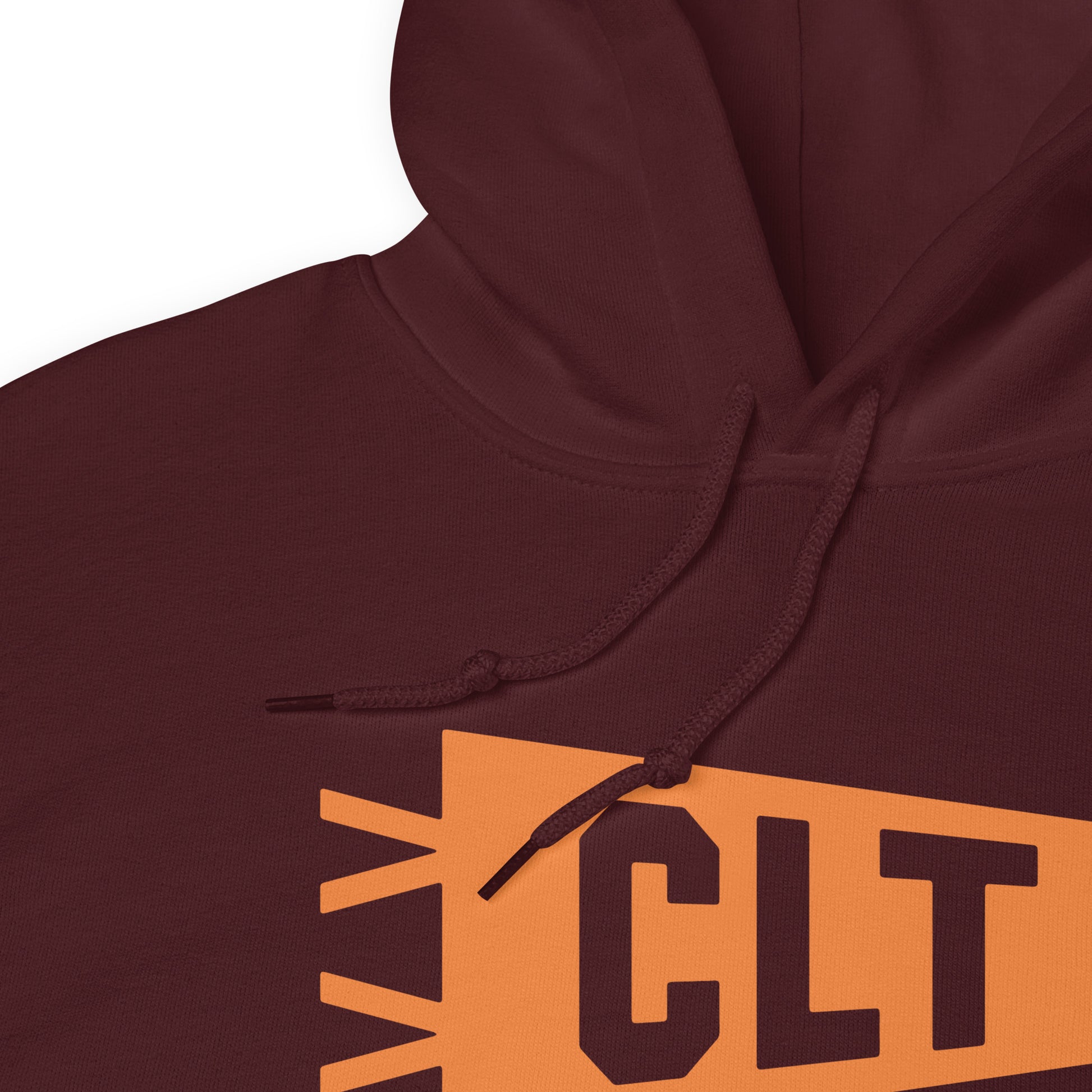 Airport Code Unisex Hoodie - Orange Graphic • CLT Charlotte • YHM Designs - Image 06