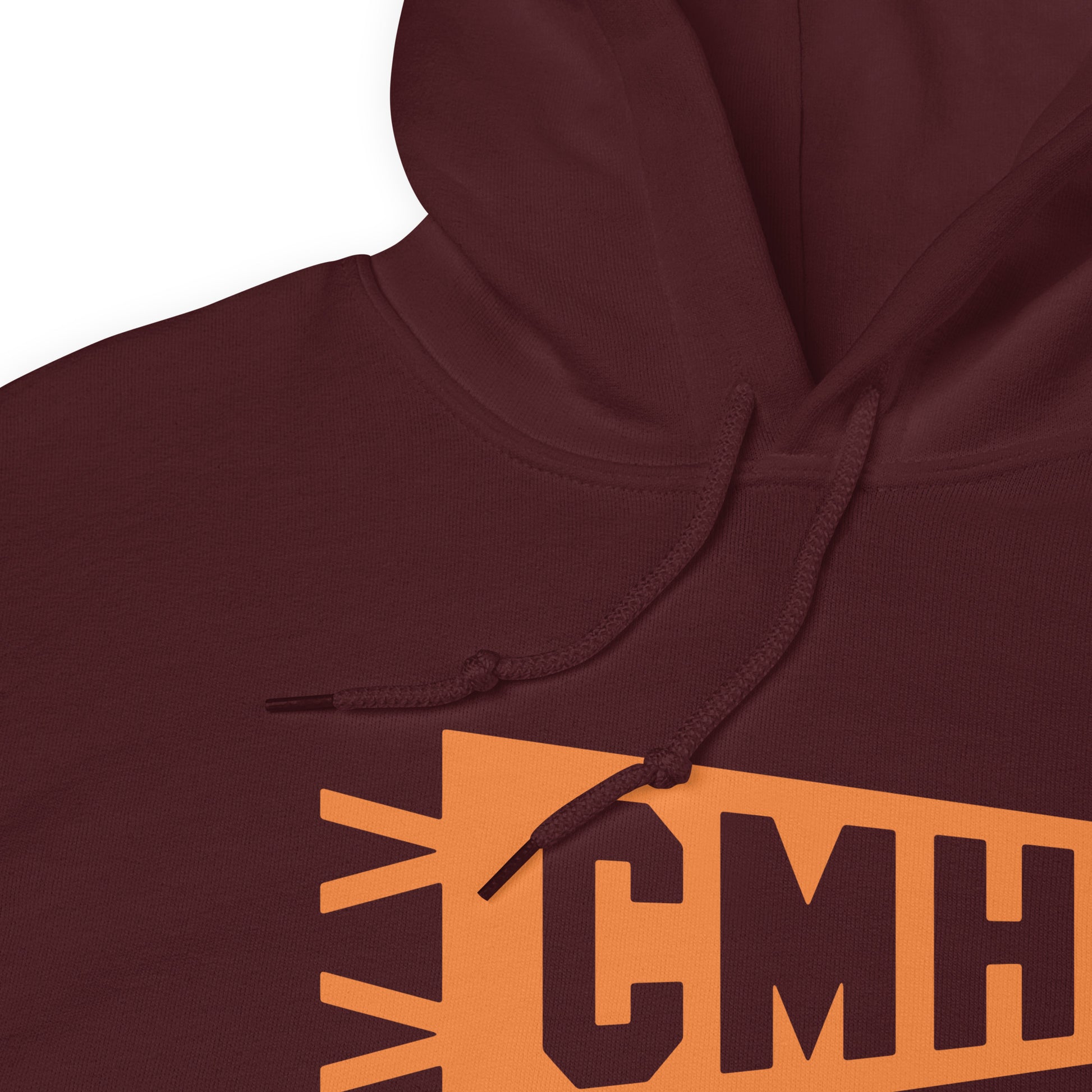 Airport Code Unisex Hoodie - Orange Graphic • CMH Columbus • YHM Designs - Image 06