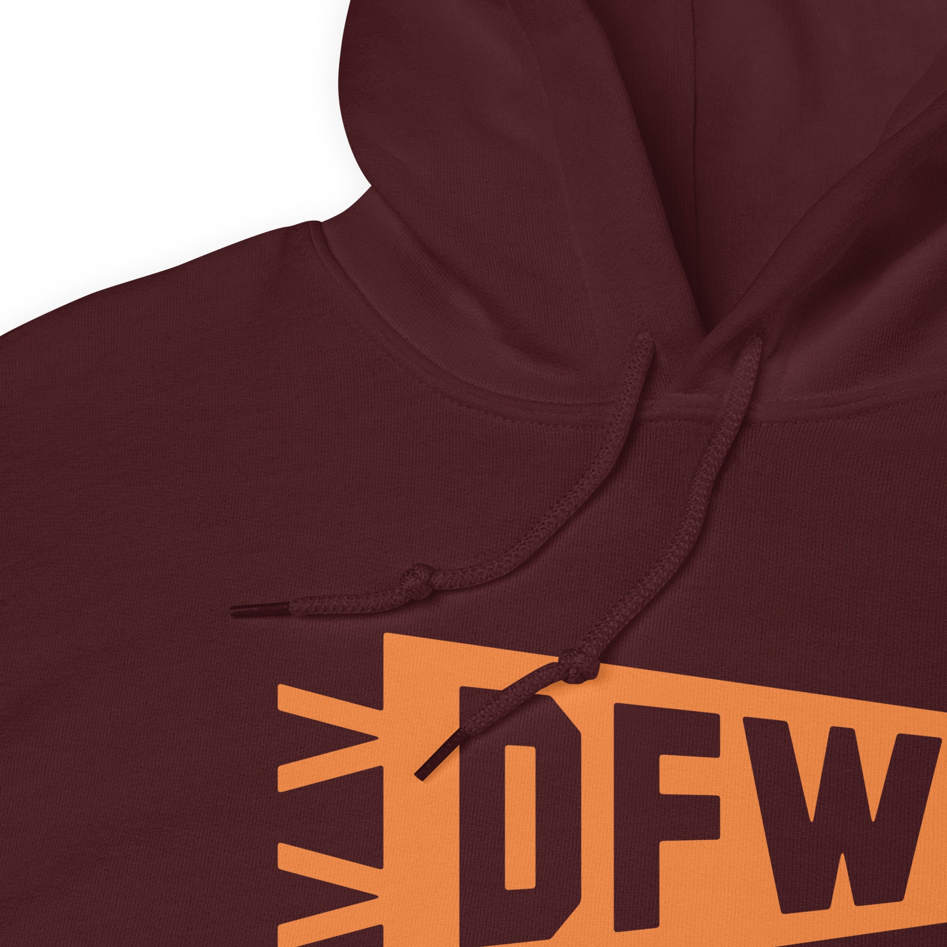 Airport Code Unisex Hoodie - Orange Graphic • DFW Dallas • YHM Designs - Image 06