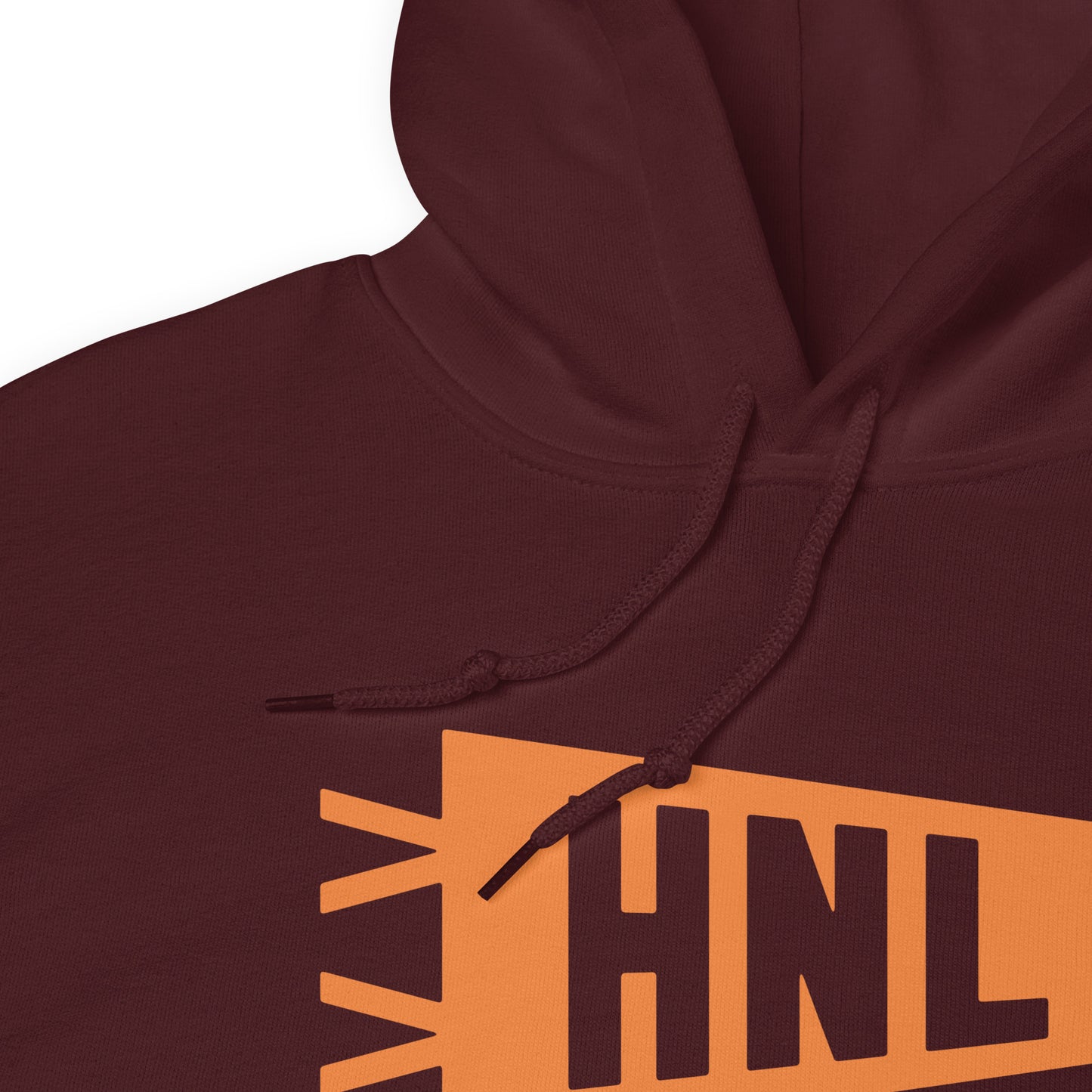 Airport Code Unisex Hoodie - Orange Graphic • HNL Honolulu • YHM Designs - Image 06