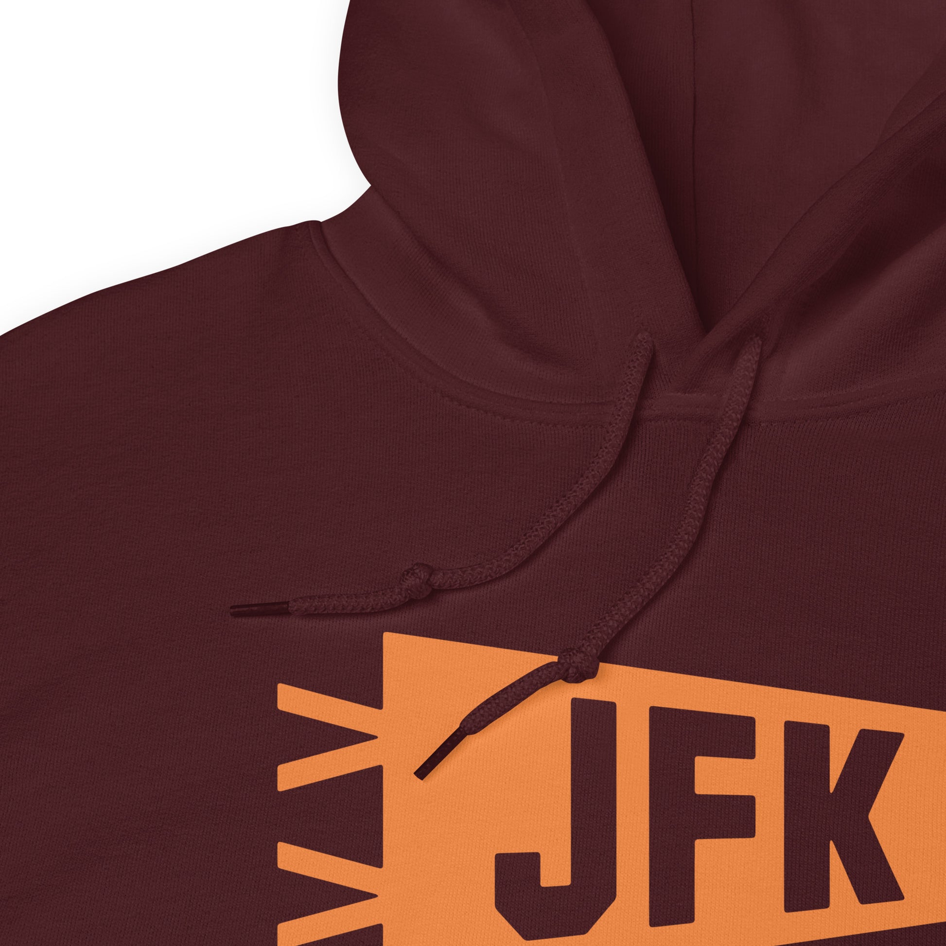 Airport Code Unisex Hoodie - Orange Graphic • JFK New York City • YHM Designs - Image 06