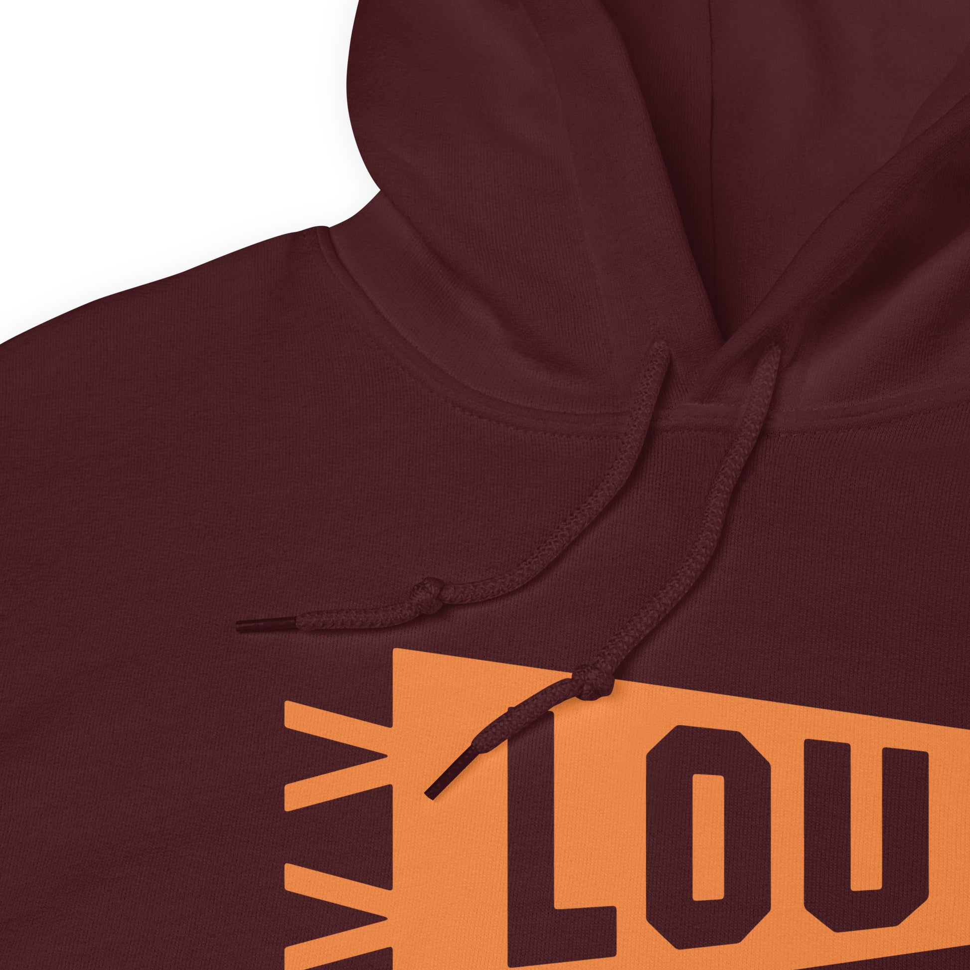 Airport Code Unisex Hoodie - Orange Graphic • LOU Louisville • YHM Designs - Image 06