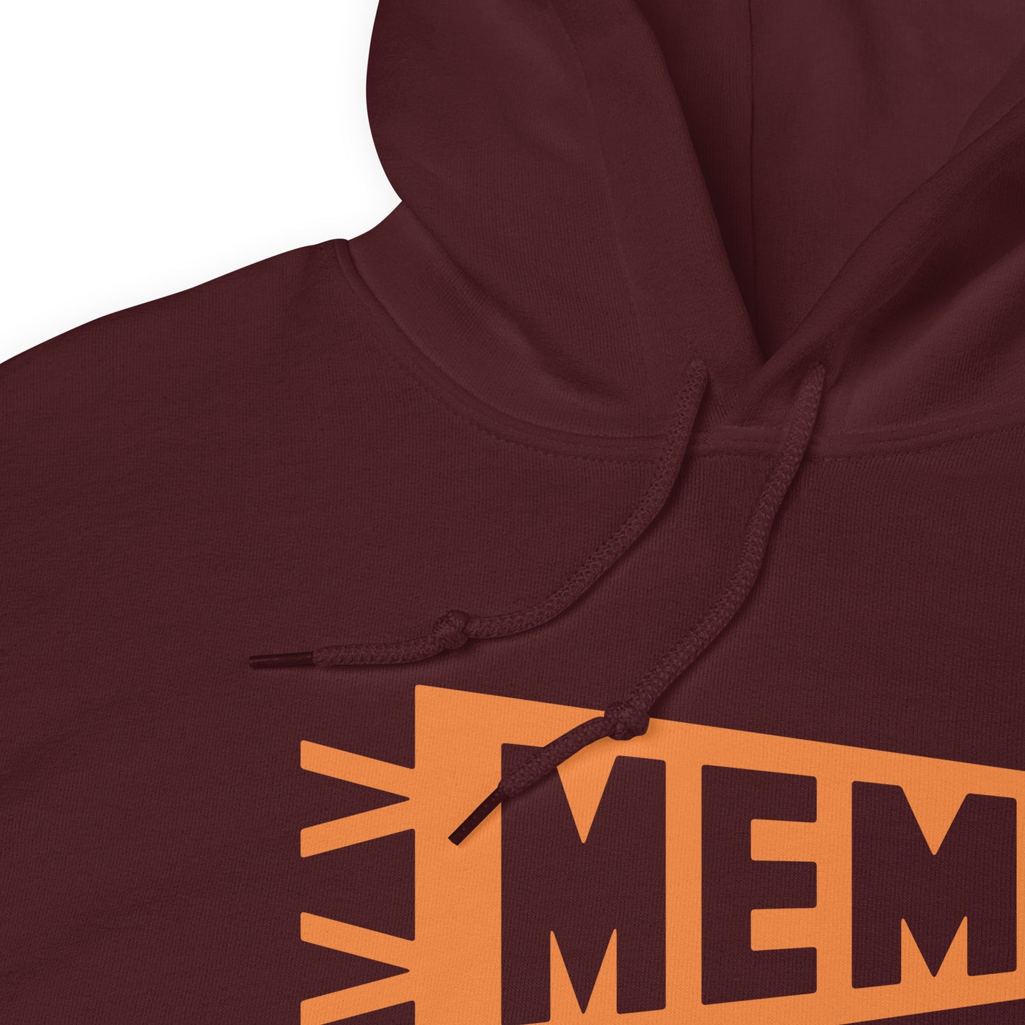 Airport Code Unisex Hoodie - Orange Graphic • MEM Memphis • YHM Designs - Image 06