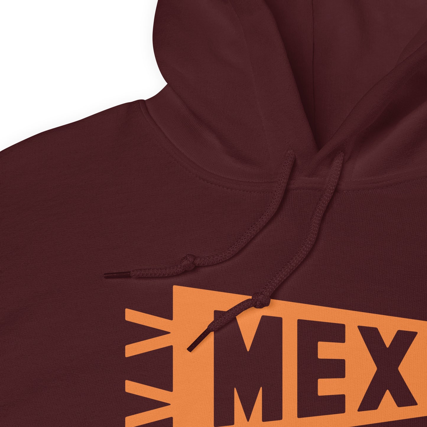 Airport Code Unisex Hoodie - Orange Graphic • MEX Mexico City • YHM Designs - Image 06