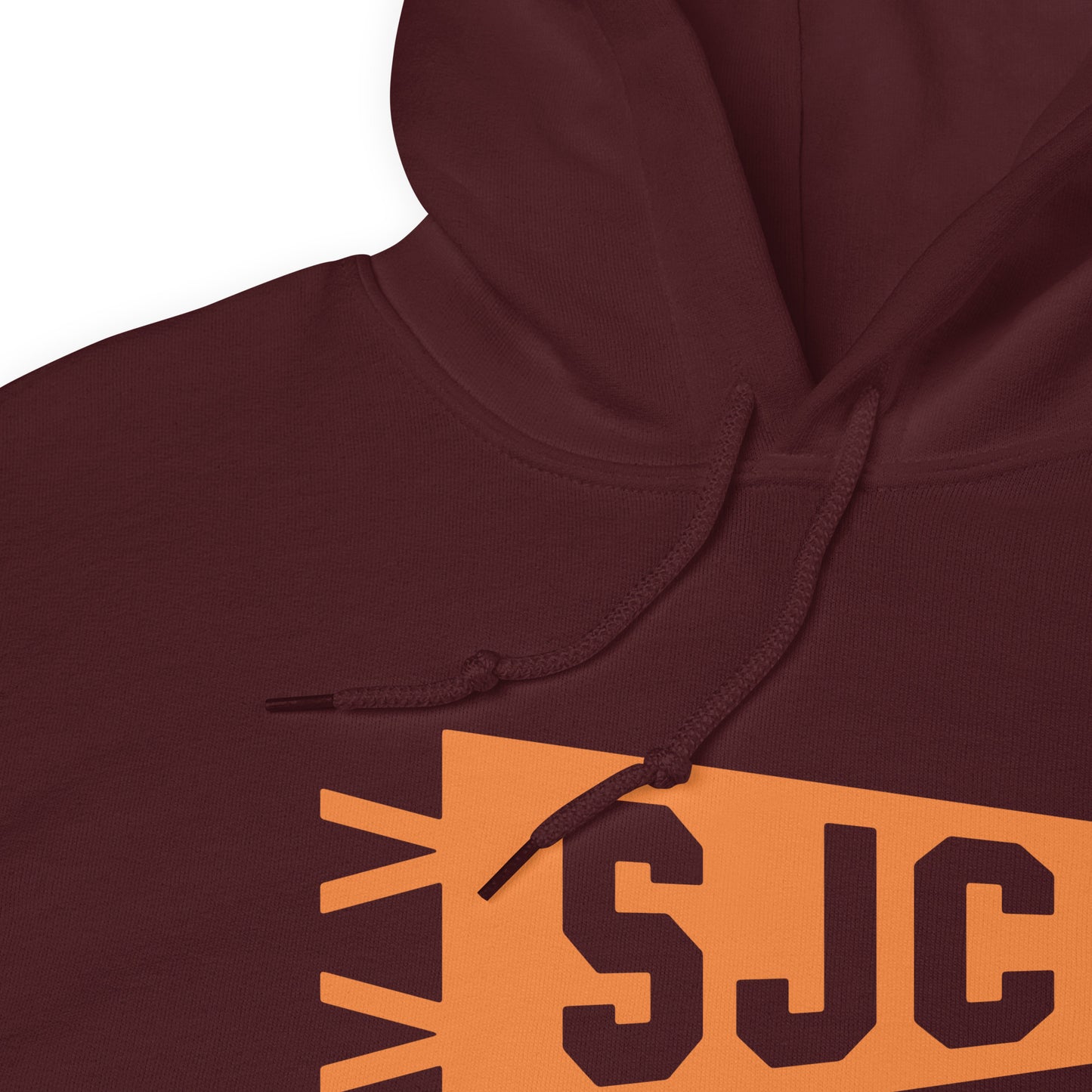 SJC San Jose Unisex Hoodie • Banner Design in Orange • YHM Designs - Image 06