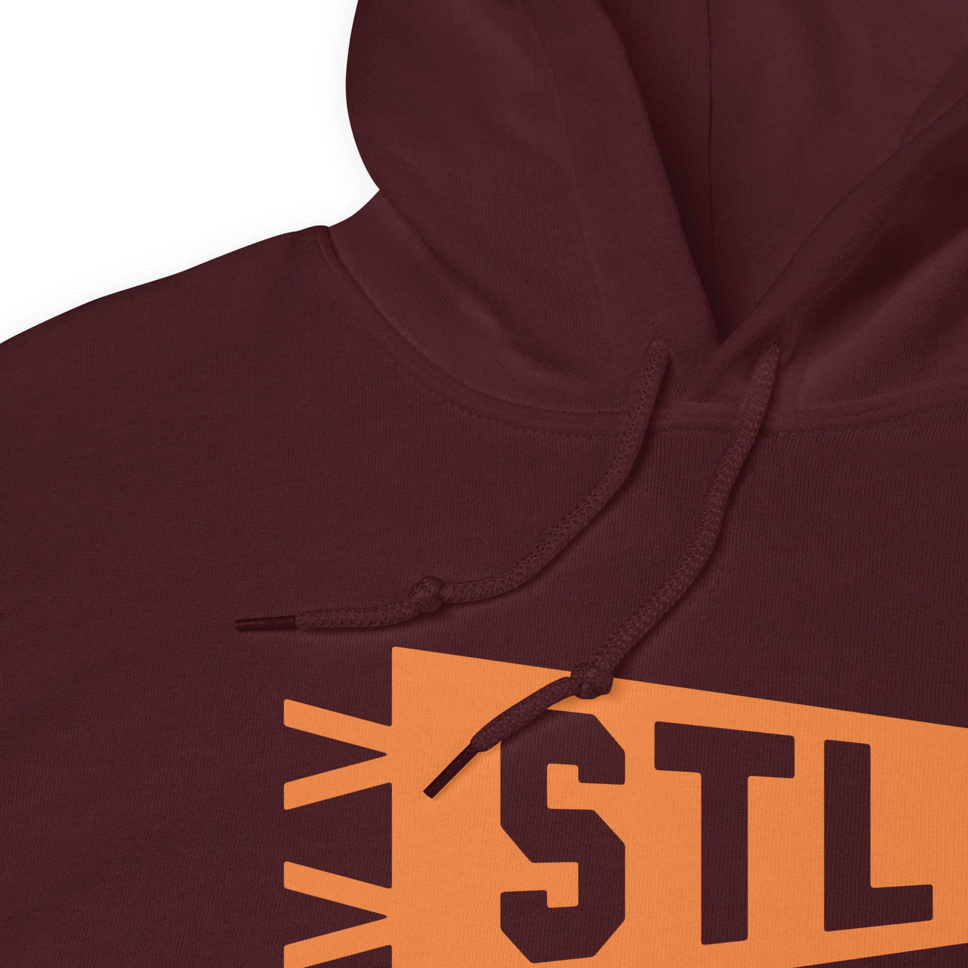 Airport Code Unisex Hoodie - Orange Graphic • STL St. Louis • YHM Designs - Image 06