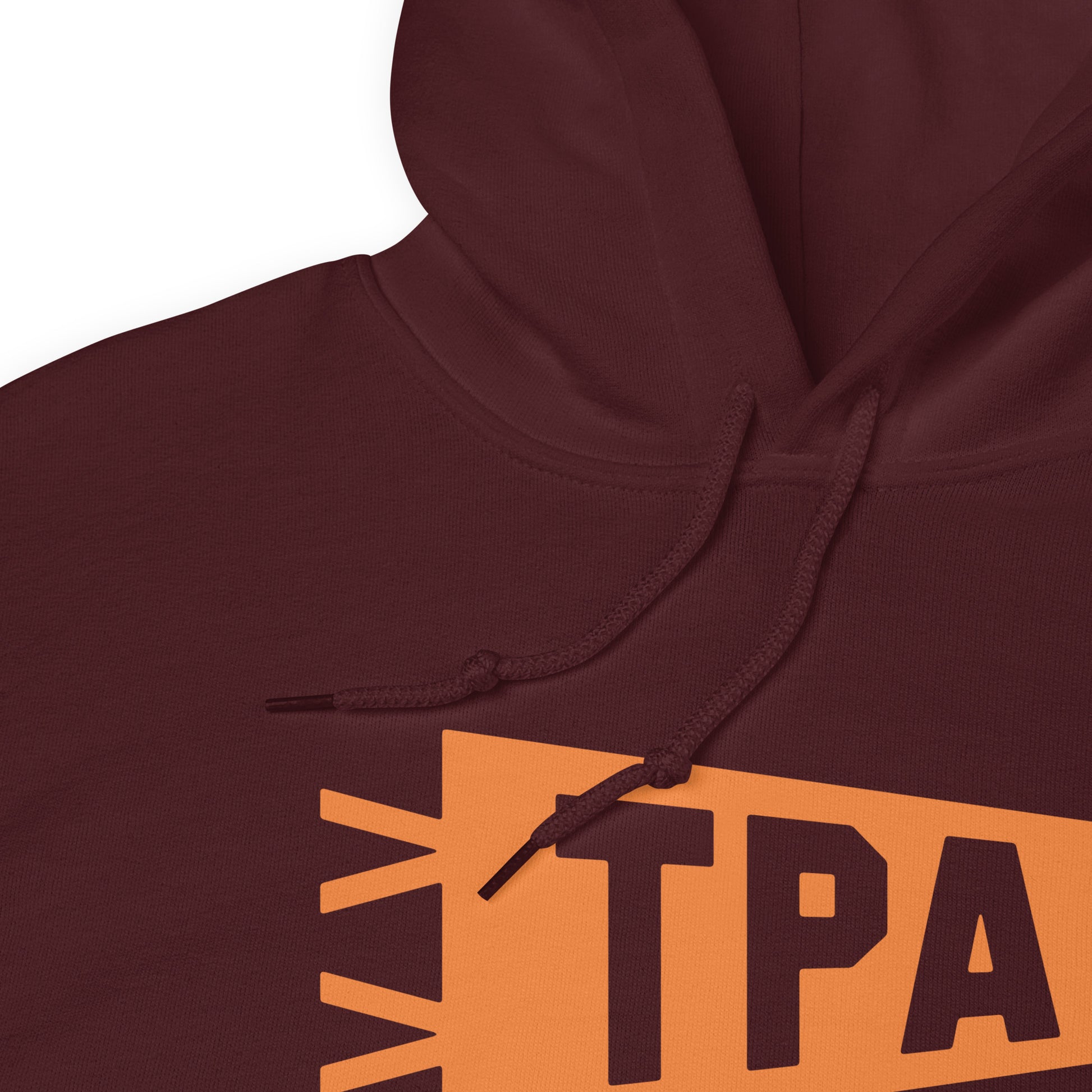 Airport Code Unisex Hoodie - Orange Graphic • TPA Tampa • YHM Designs - Image 06