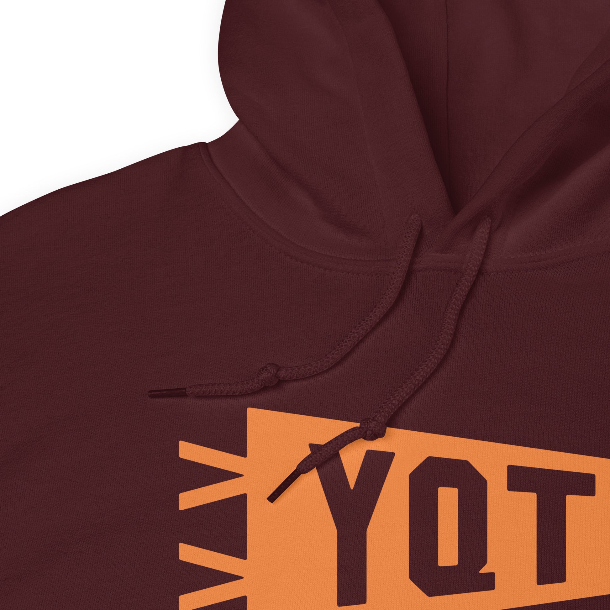 Airport Code Unisex Hoodie - Orange Graphic • YQT Thunder Bay • YHM Designs - Image 06