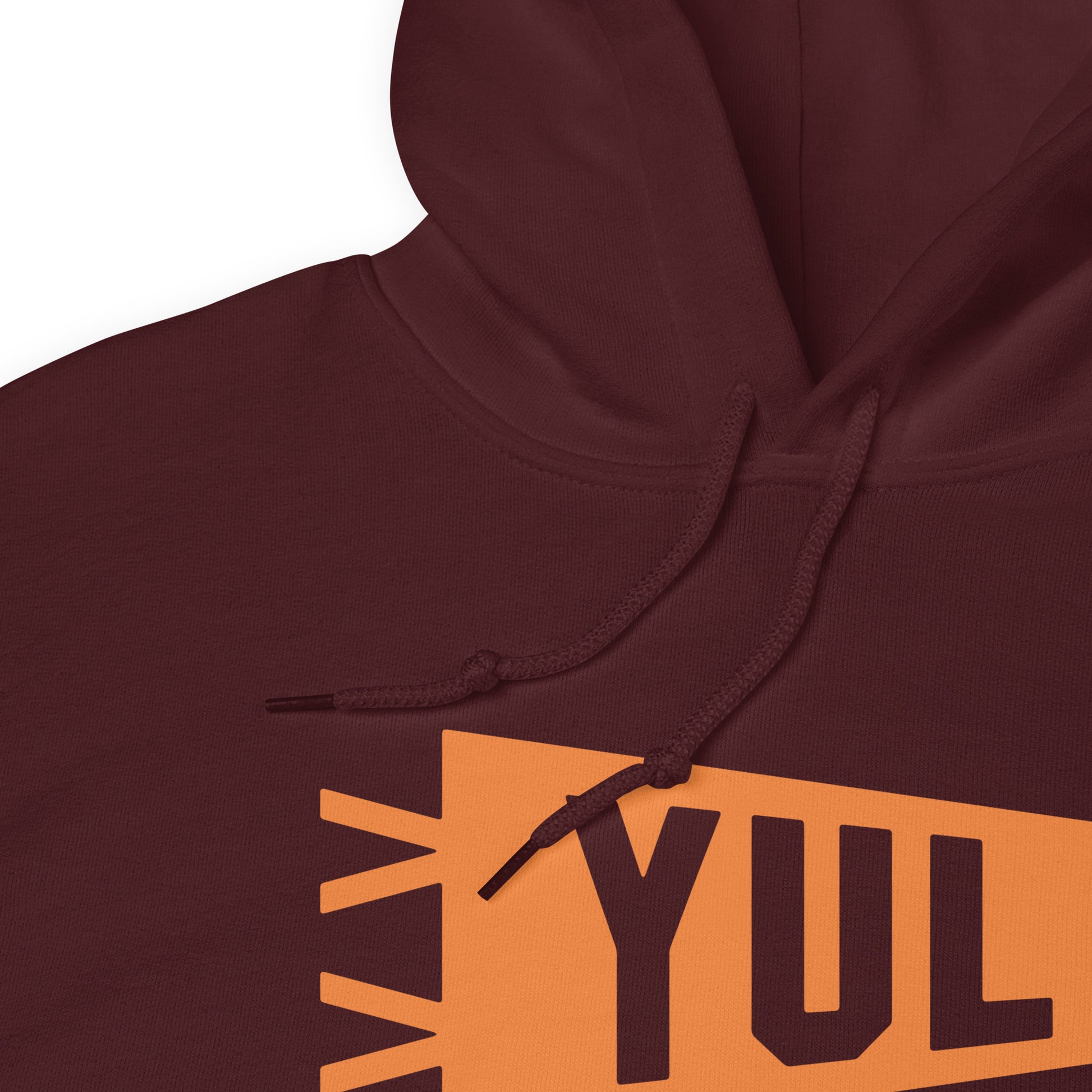 Airport Code Unisex Hoodie - Orange Graphic • YUL Montreal • YHM Designs - Image 06