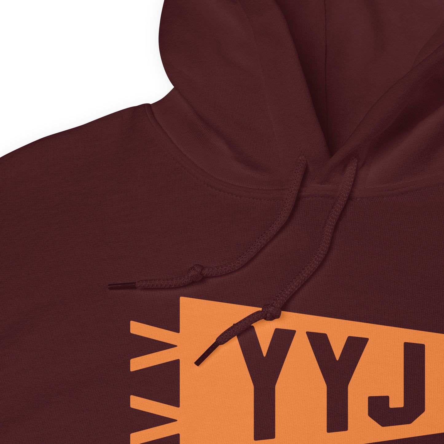 Airport Code Unisex Hoodie - Orange Graphic • YYJ Victoria • YHM Designs - Image 06