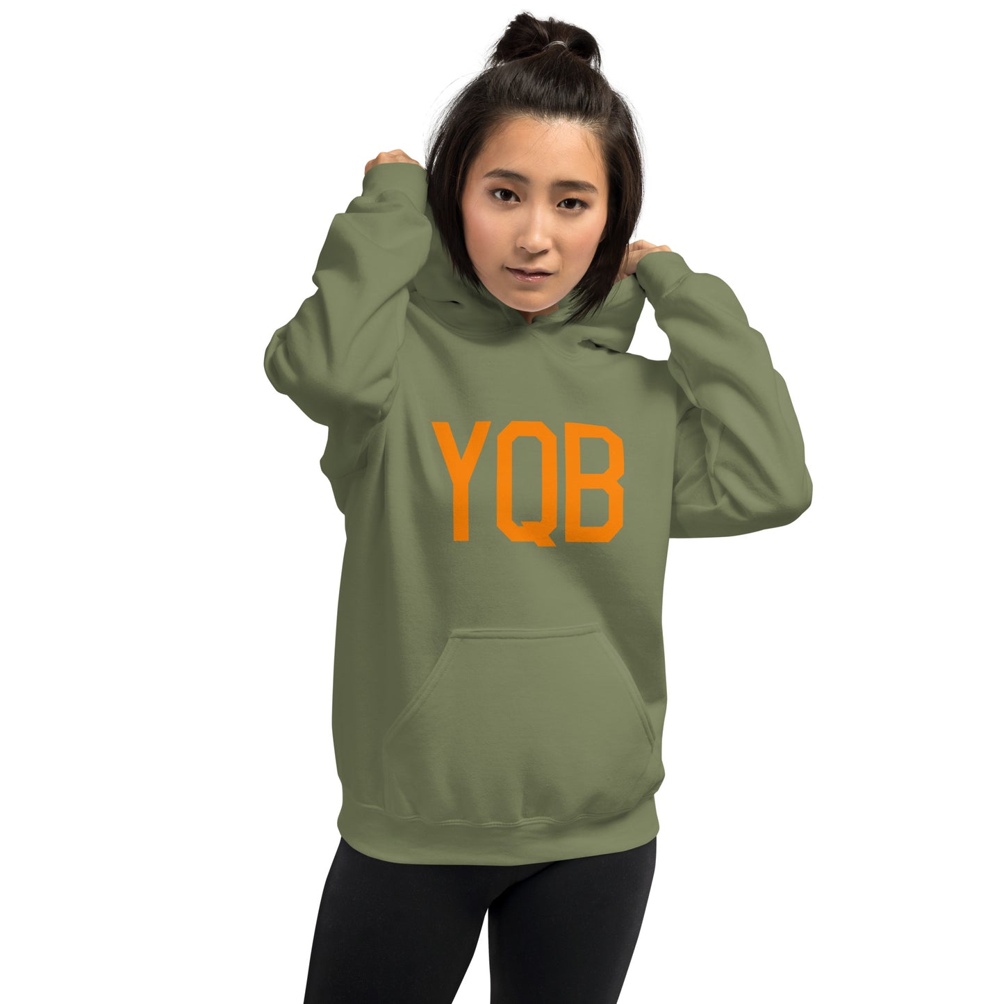 Unisex Hoodie - Orange Graphic • YQB Quebec City • YHM Designs - Image 11