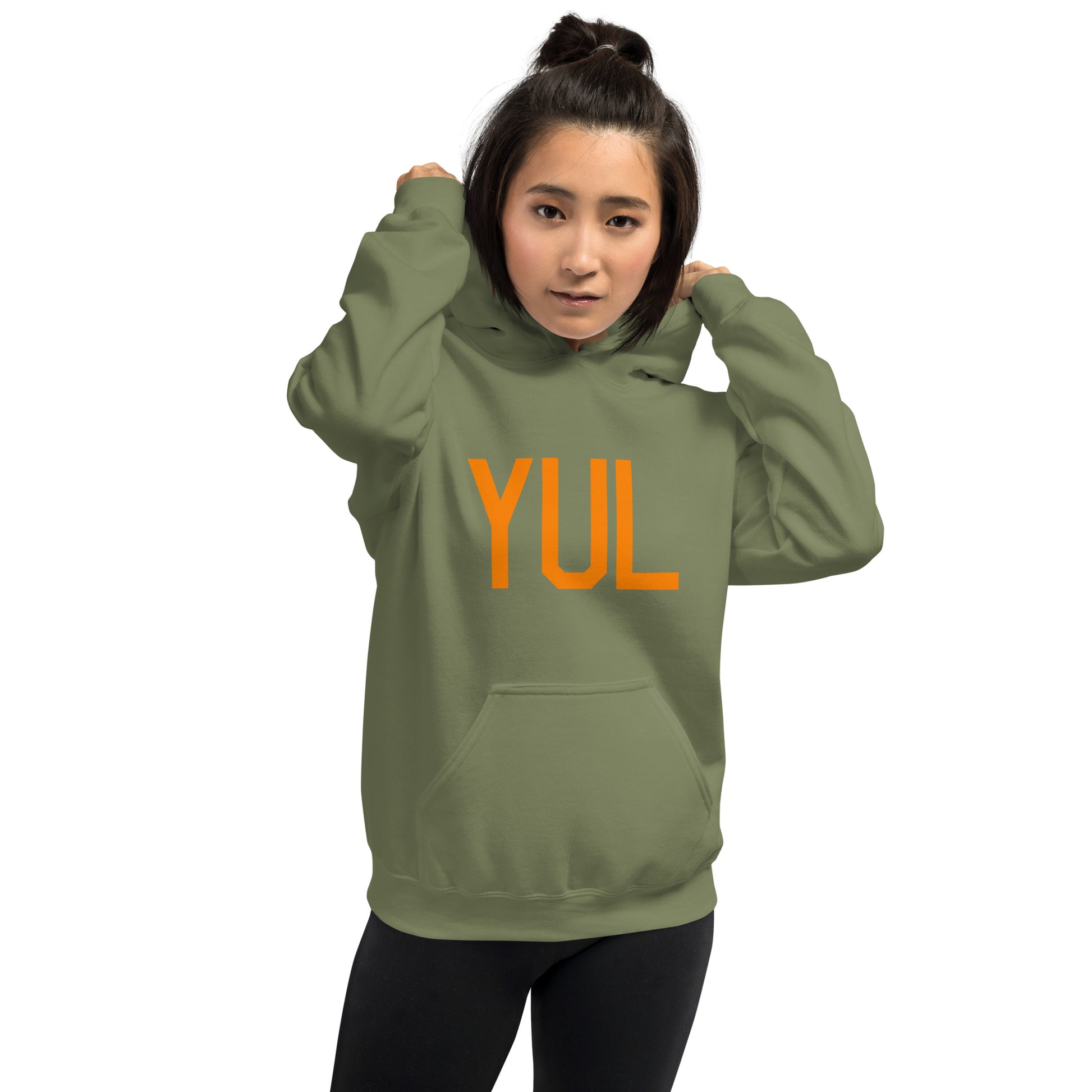 Unisex Hoodie - Orange Graphic • YUL Montreal • YHM Designs - Image 11