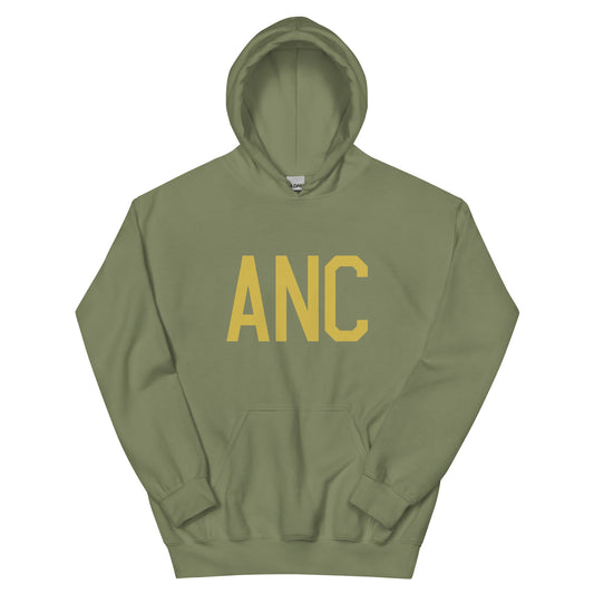 Aviation Gift Unisex Hoodie - Old Gold Graphic • ANC Anchorage • YHM Designs - Image 02