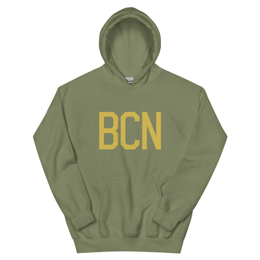Aviation Gift Unisex Hoodie - Old Gold Graphic • BCN Barcelona • YHM Designs - Image 02