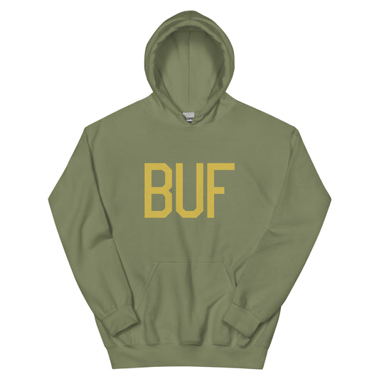Aviation Gift Unisex Hoodie - Old Gold Graphic • BUF Buffalo • YHM Designs - Image 02