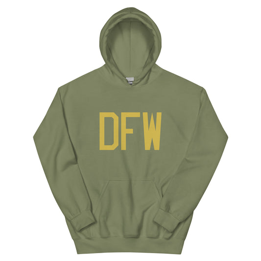 Aviation Gift Unisex Hoodie - Old Gold Graphic • DFW Dallas • YHM Designs - Image 02