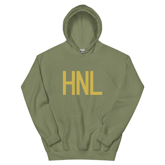 Aviation Gift Unisex Hoodie - Old Gold Graphic • HNL Honolulu • YHM Designs - Image 02