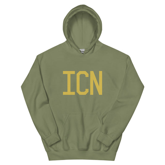 Aviation Gift Unisex Hoodie - Old Gold Graphic • ICN Seoul • YHM Designs - Image 02