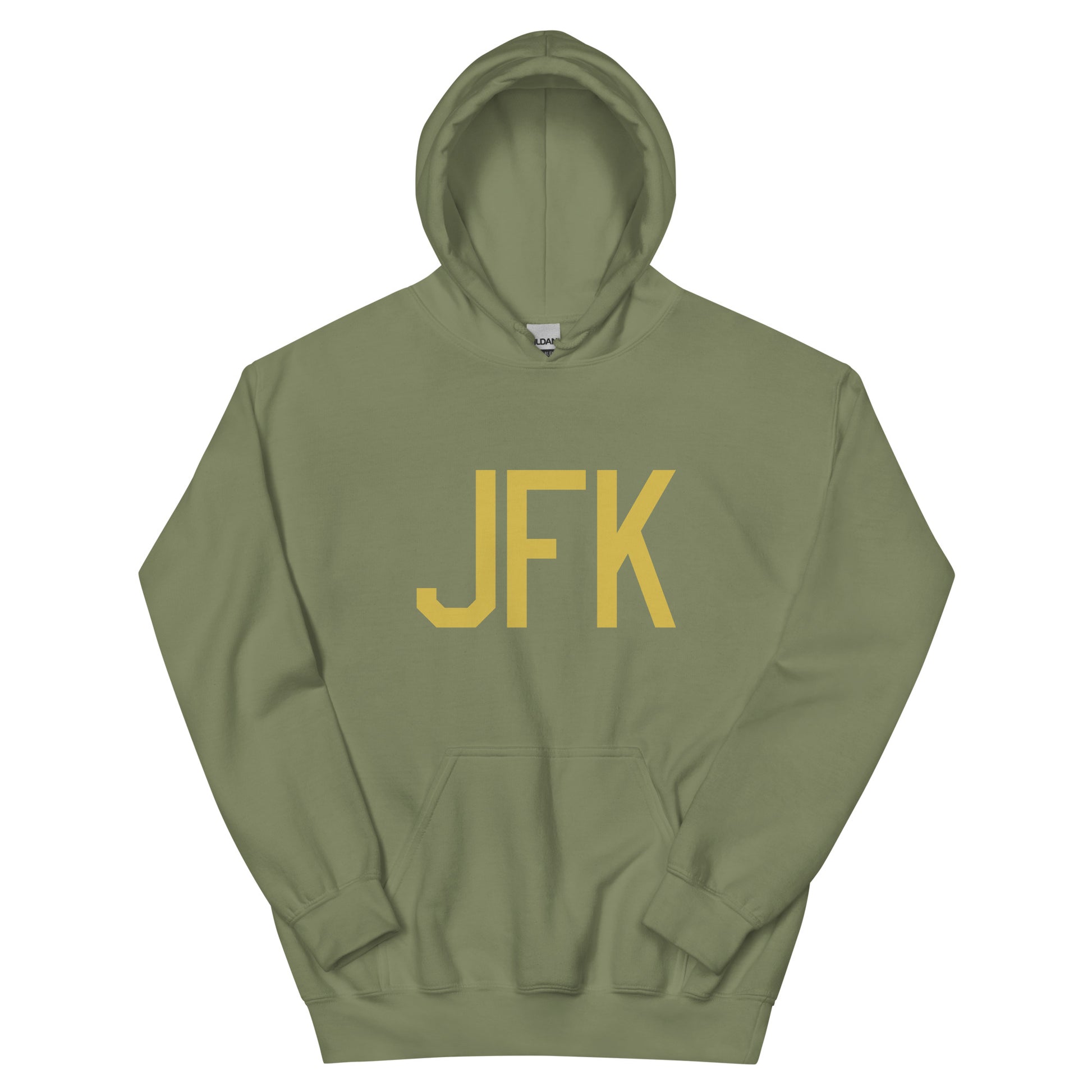 Aviation Gift Unisex Hoodie - Old Gold Graphic • JFK New York City • YHM Designs - Image 02