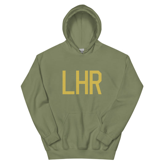 Aviation Gift Unisex Hoodie - Old Gold Graphic • LHR London • YHM Designs - Image 02