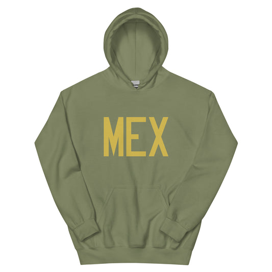 Aviation Gift Unisex Hoodie - Old Gold Graphic • MEX Mexico City • YHM Designs - Image 02