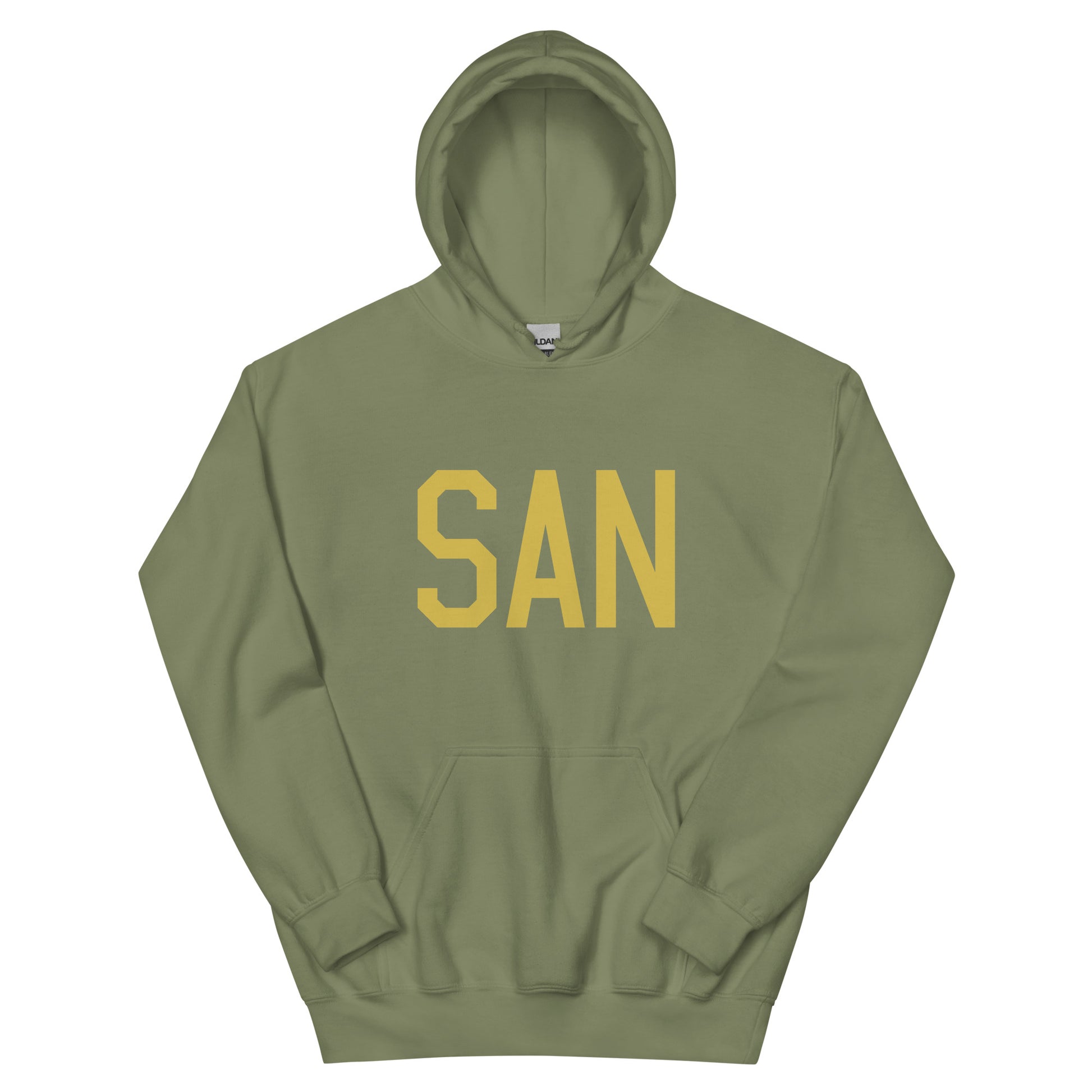 Aviation Gift Unisex Hoodie - Old Gold Graphic • SAN San Diego • YHM Designs - Image 02