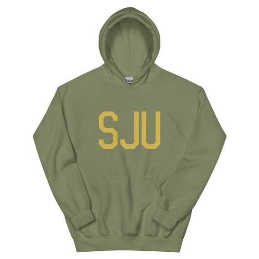 Aviation Gift Unisex Hoodie - Old Gold Graphic • SJU San Juan • YHM Designs - Image 02