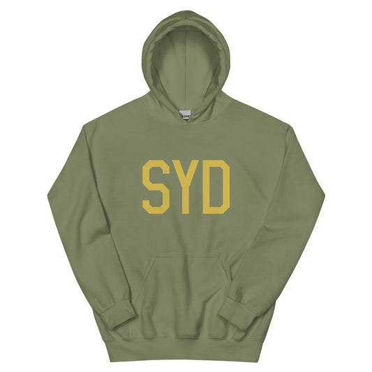 Aviation Gift Unisex Hoodie - Old Gold Graphic • SYD Sydney • YHM Designs - Image 02