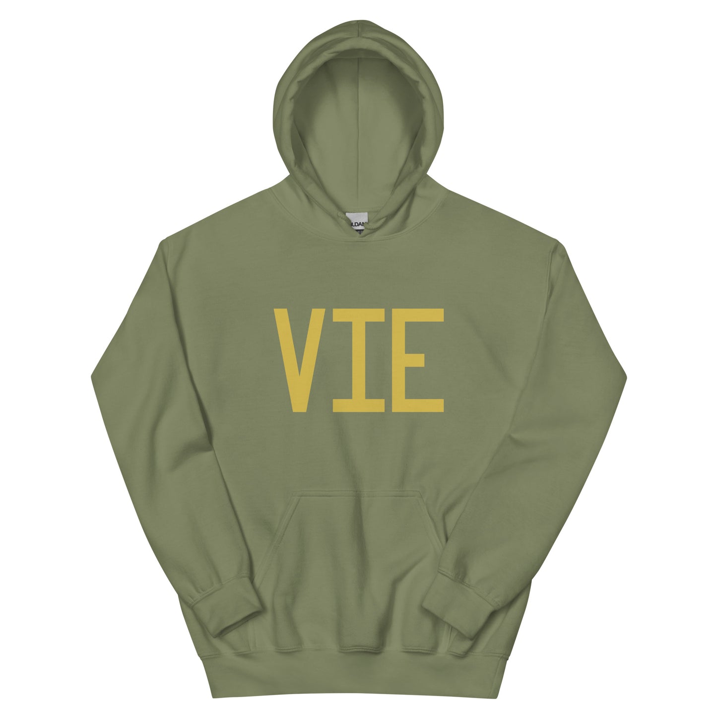 Aviation Gift Unisex Hoodie - Old Gold Graphic • VIE Vienna • YHM Designs - Image 02