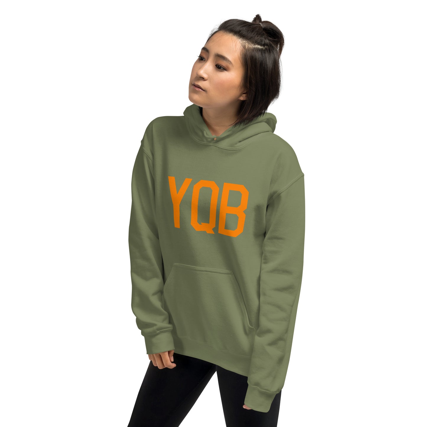 Unisex Hoodie - Orange Graphic • YQB Quebec City • YHM Designs - Image 12