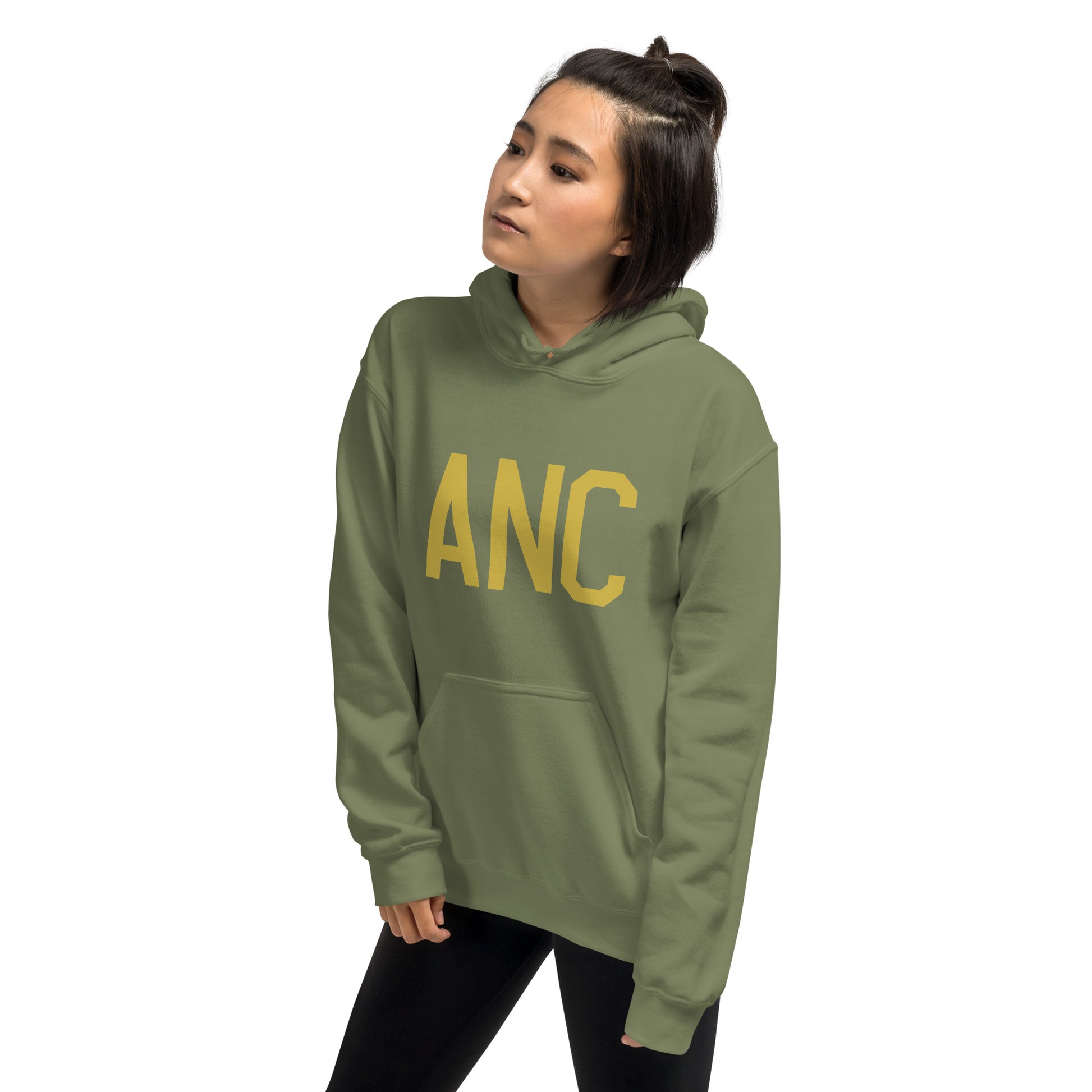 Aviation Gift Unisex Hoodie - Old Gold Graphic • ANC Anchorage • YHM Designs - Image 10